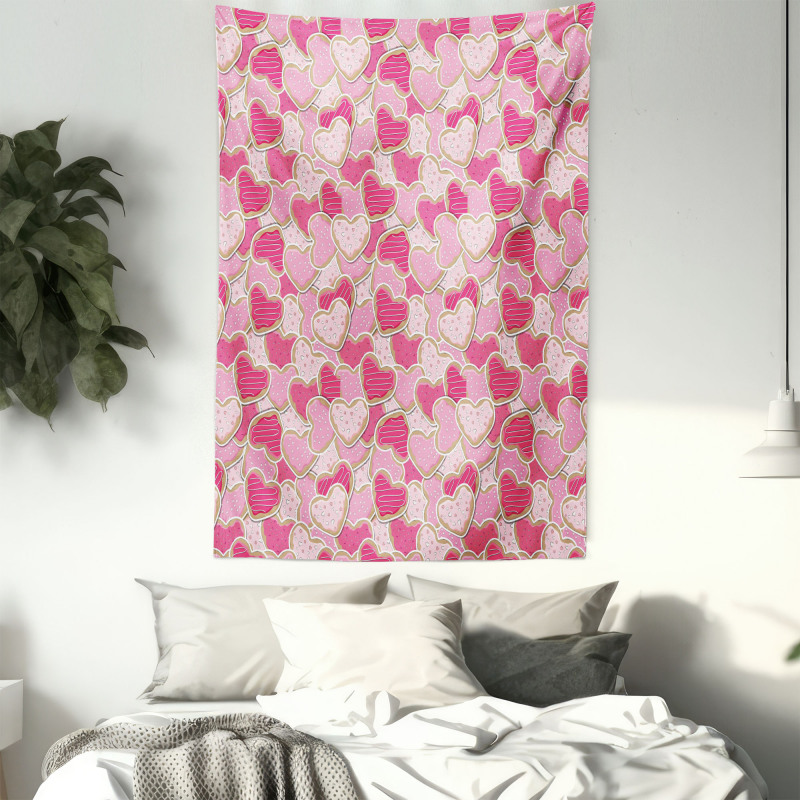 Heart Shapes Cookies Tapestry