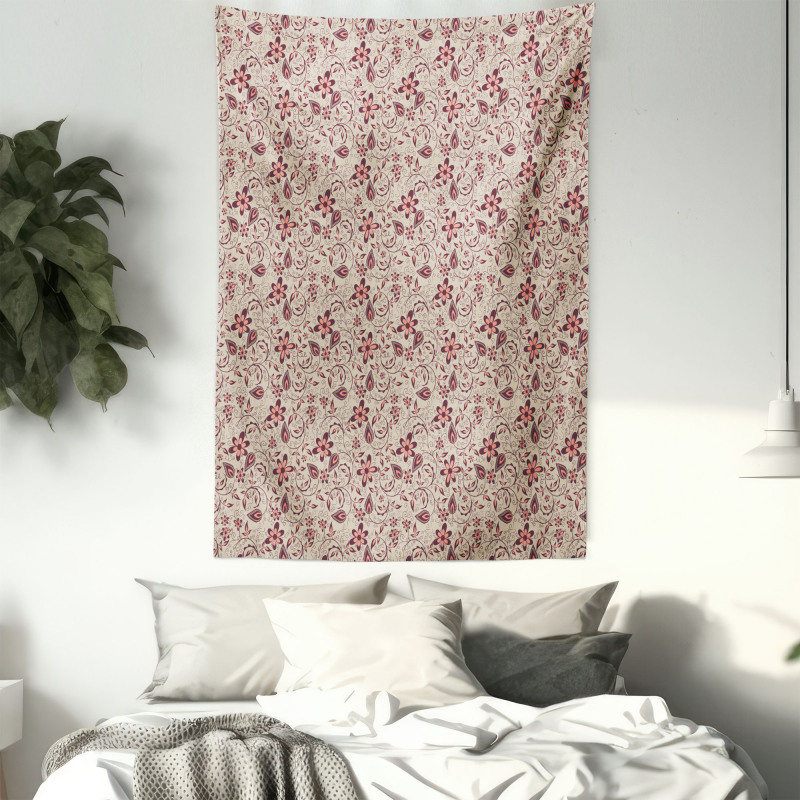 Blossoming Spring Retro Tapestry