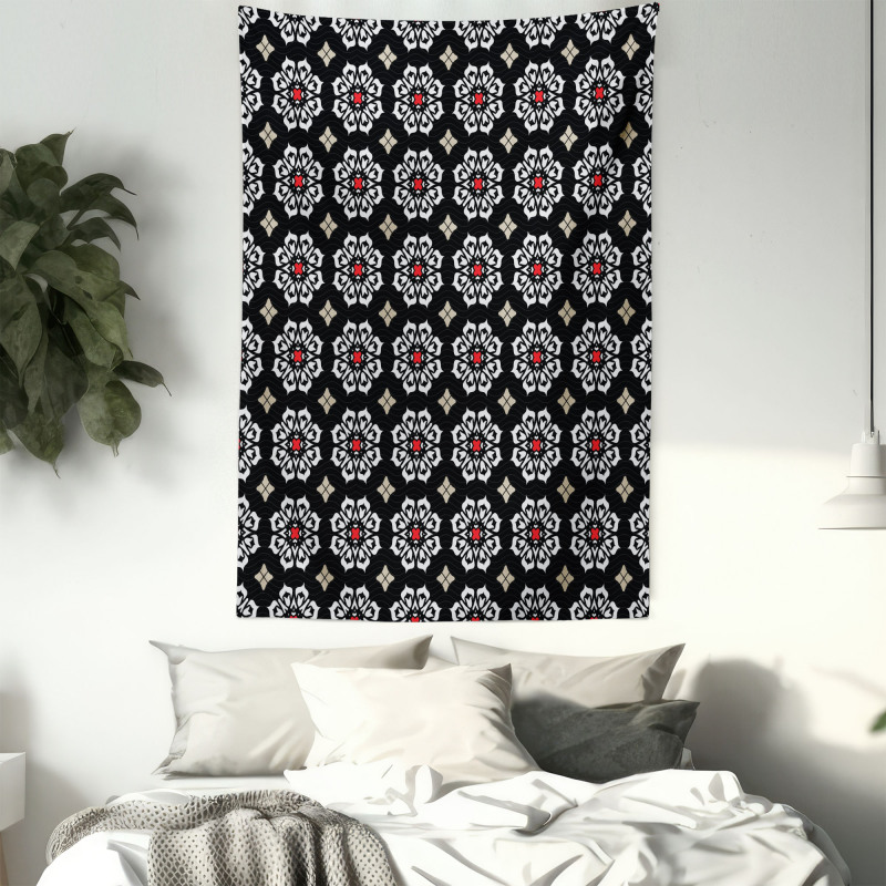 Floral Ornament Motifs Tapestry