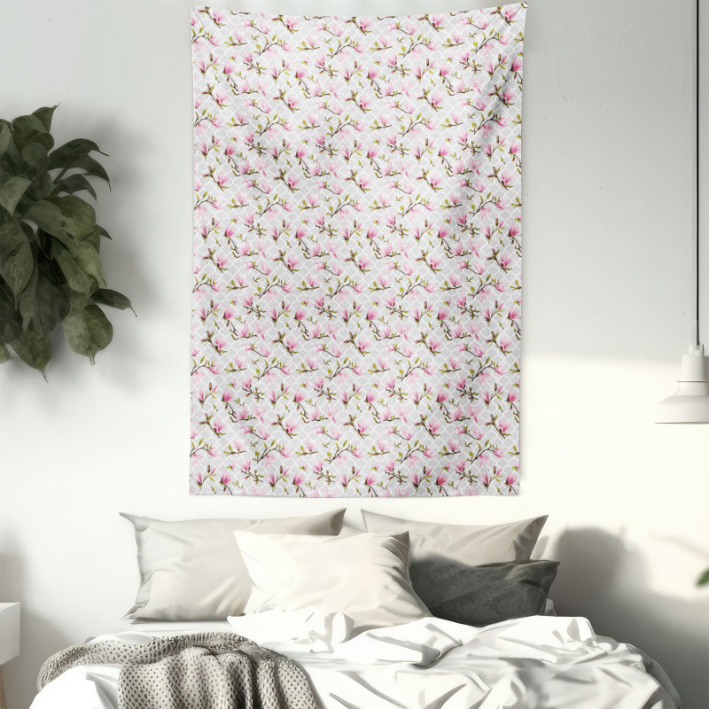 Magnolia Flower Pattern Tapestry