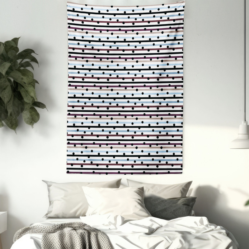 Hand Drawn Dots Lines Tapestry