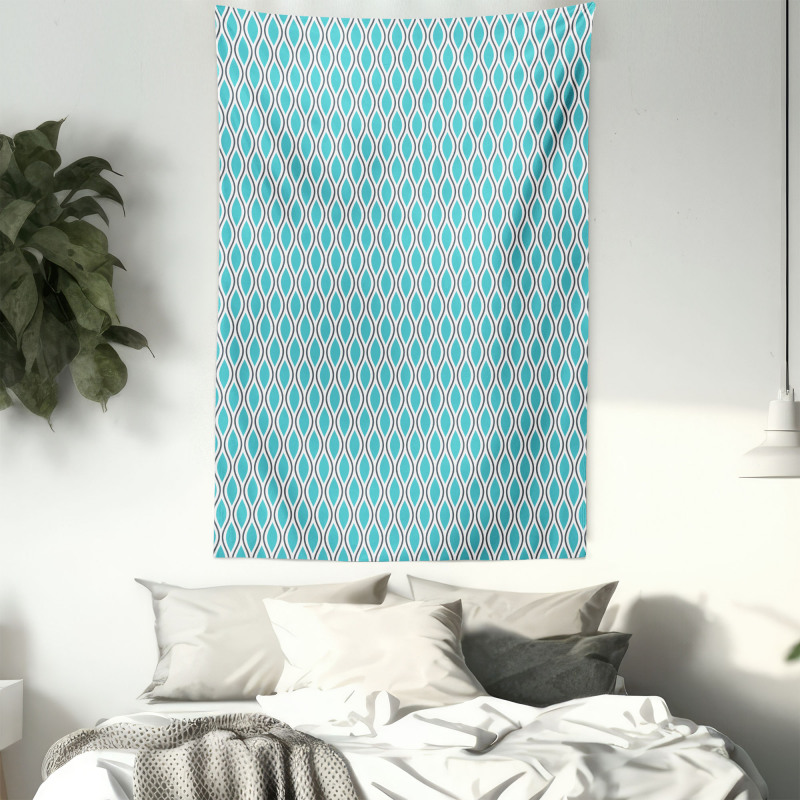 Wavy Lines Ogee Shapes Tapestry