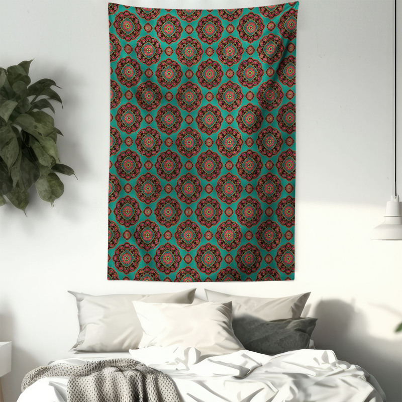 Floral Mandala Motifs Tapestry