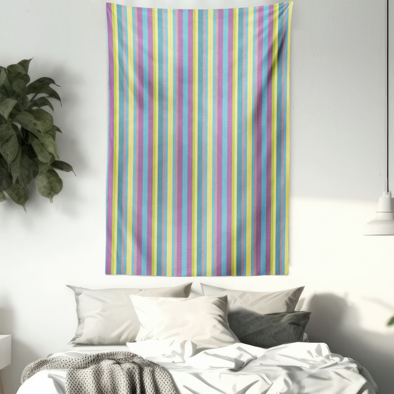 Colorful Zigzag Lines Tapestry