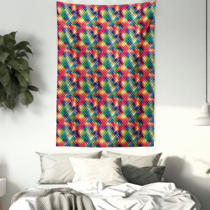 Colorful Circle Design Tapestry