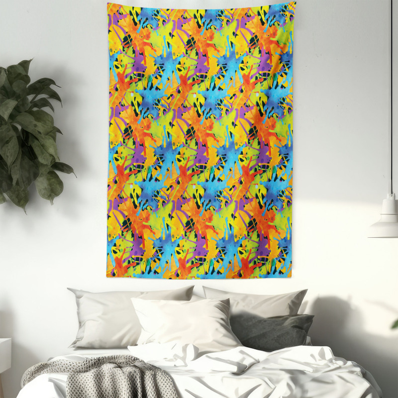 Color Splashes Funky Tapestry