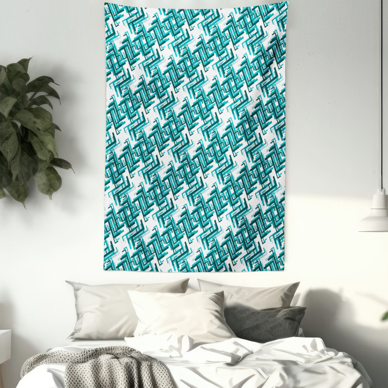 Retro Maze Trippy Tapestry