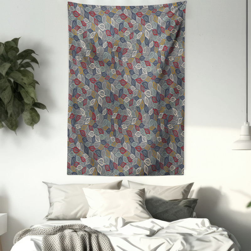 Faded Toned Leaves Art Tapestry