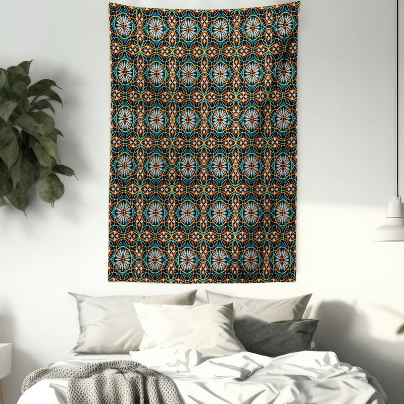 Circles Flowers Modern Tapestry