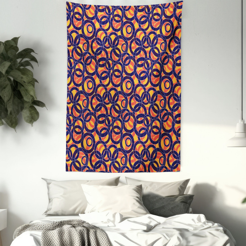 Big Small Ring Shapes Tapestry