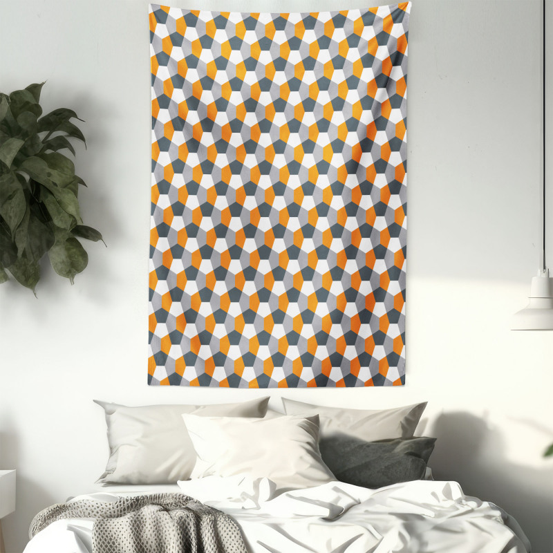 Modern Hexagonal Tile Tapestry