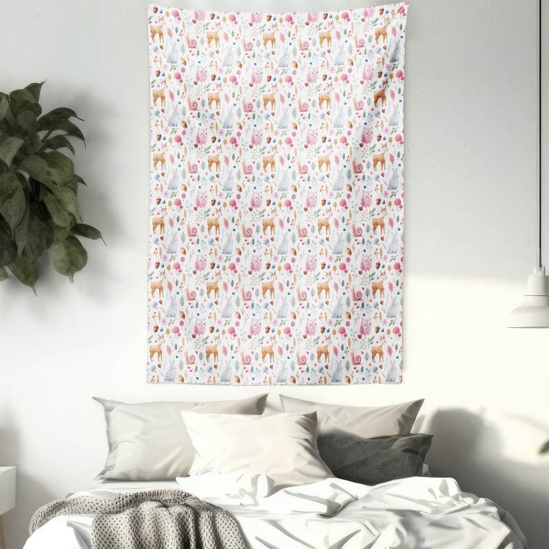 Deer Snail Owl Tapestry