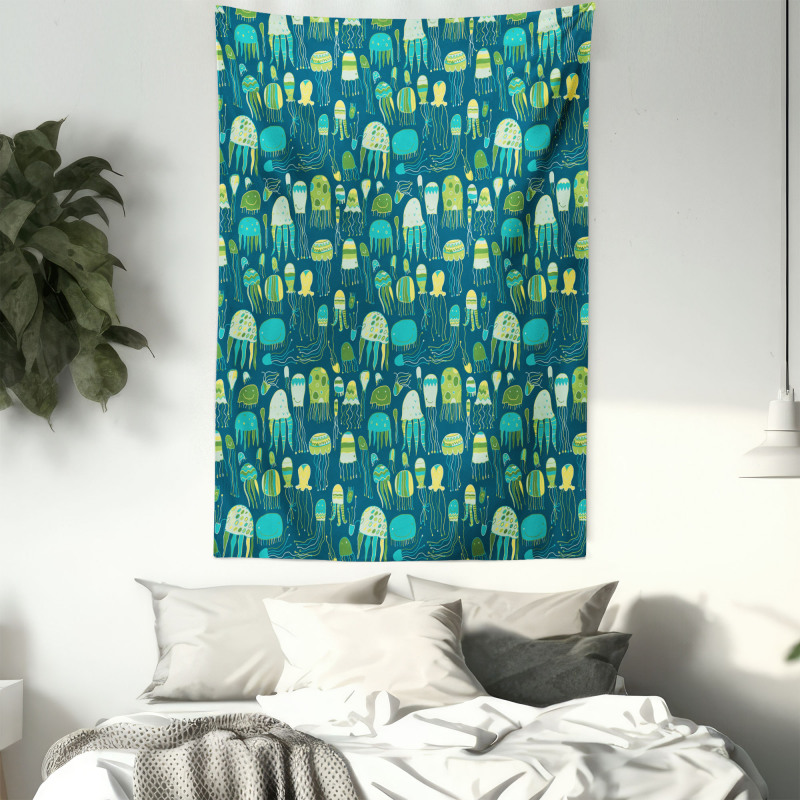 Funny Sea Creatures Tapestry