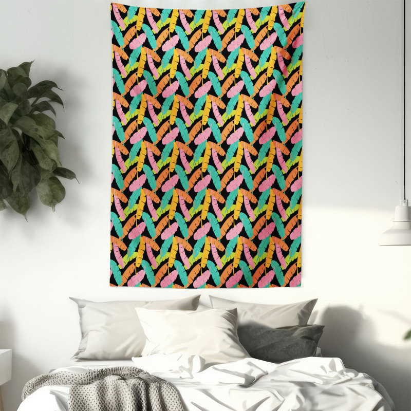 Colorful Banana Leaves Tapestry