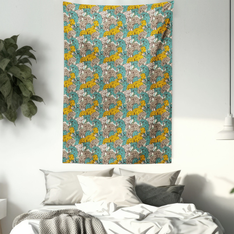 Blossoming Carnations Tapestry