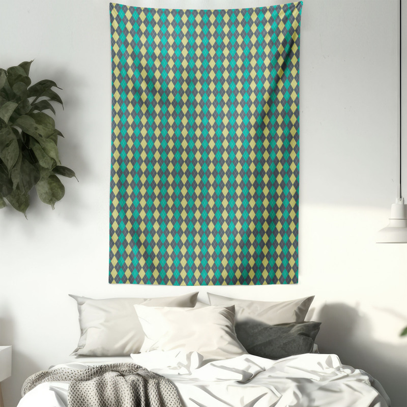 Vintage Argyle Pattern Tapestry