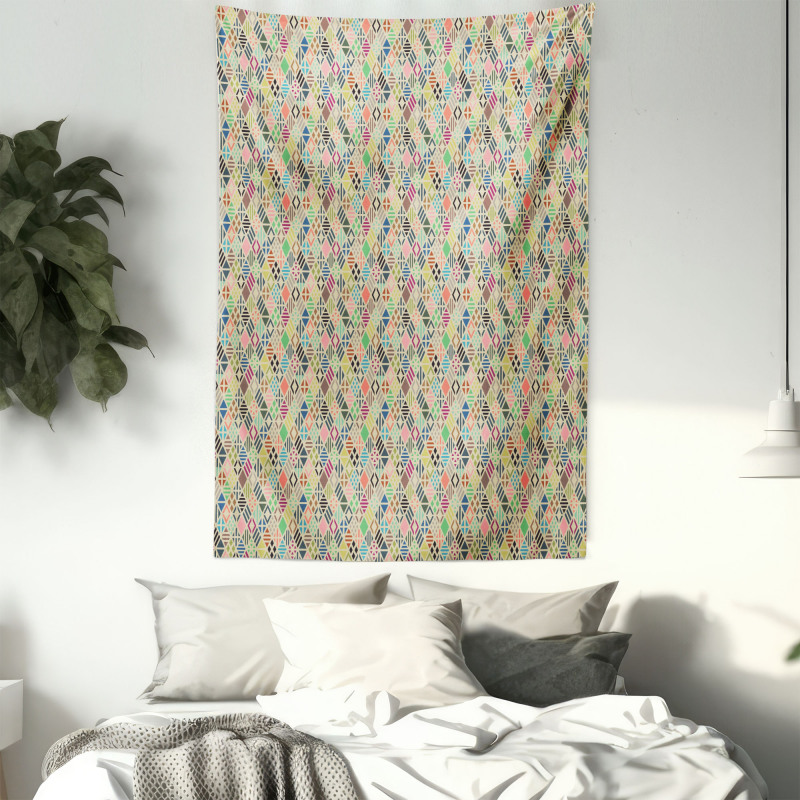 Patchwork Art Rhombus Tapestry