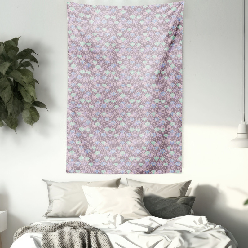 Japanese Wave Pastel Tapestry