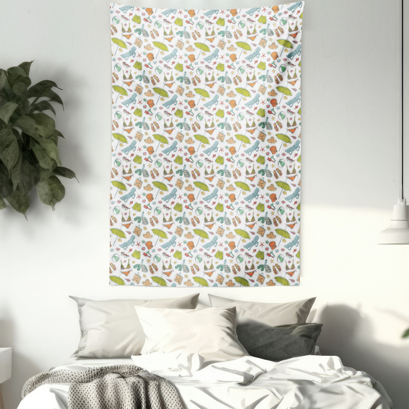 Retro Summer Beach Tapestry