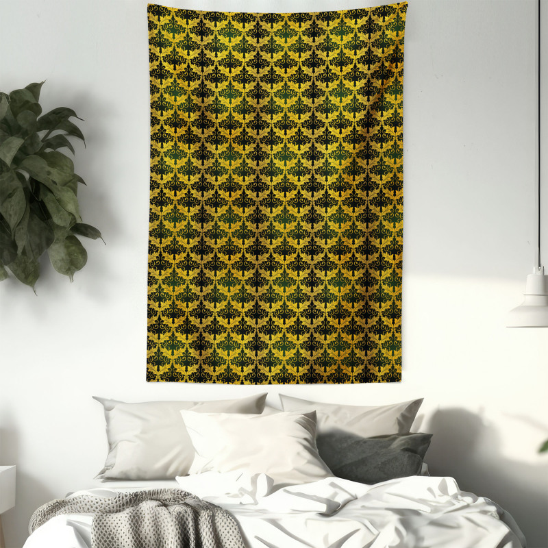 Wave Shape Leaves Tapestry