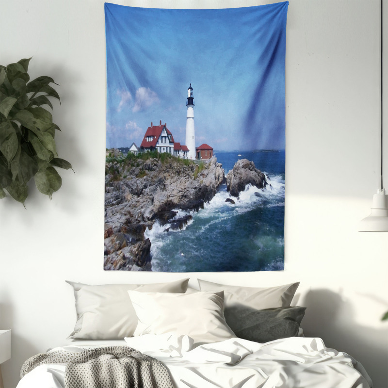 Lighthouse House on Rock Tapestry