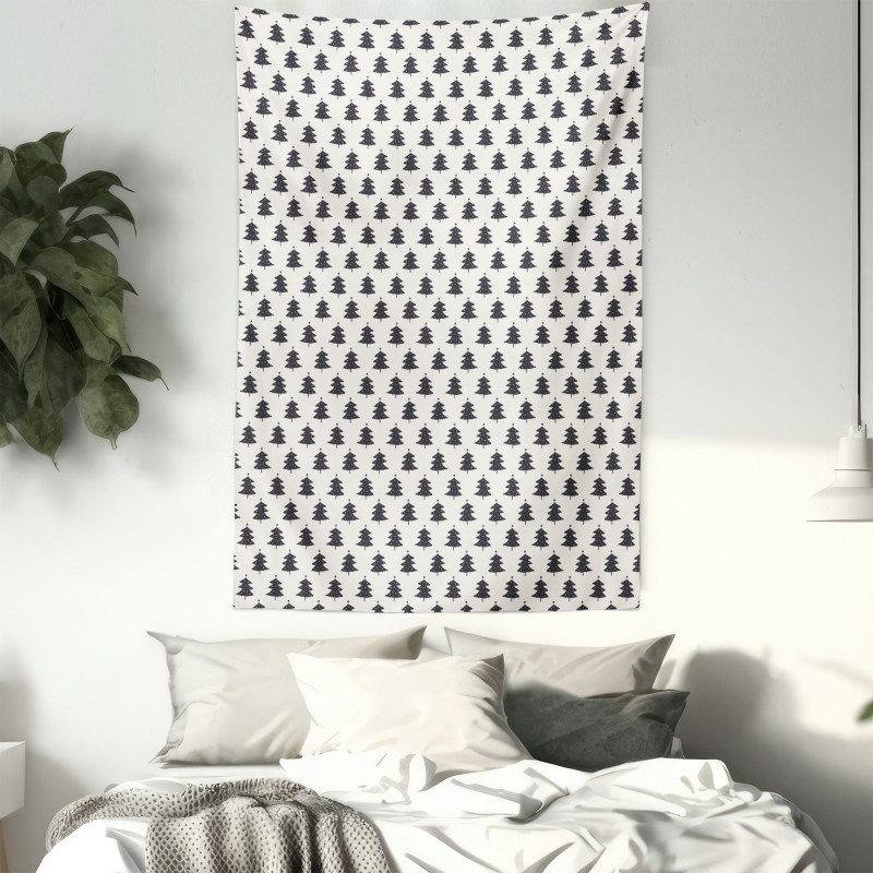Fir Tree Silhouette Tapestry