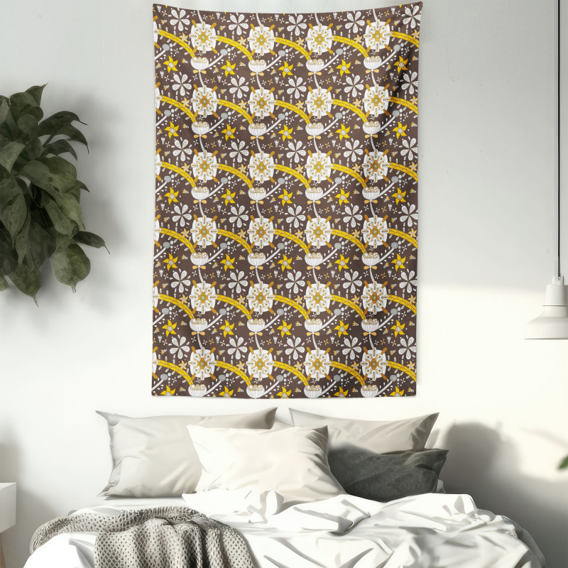 Dry Lotus Flower Design Tapestry