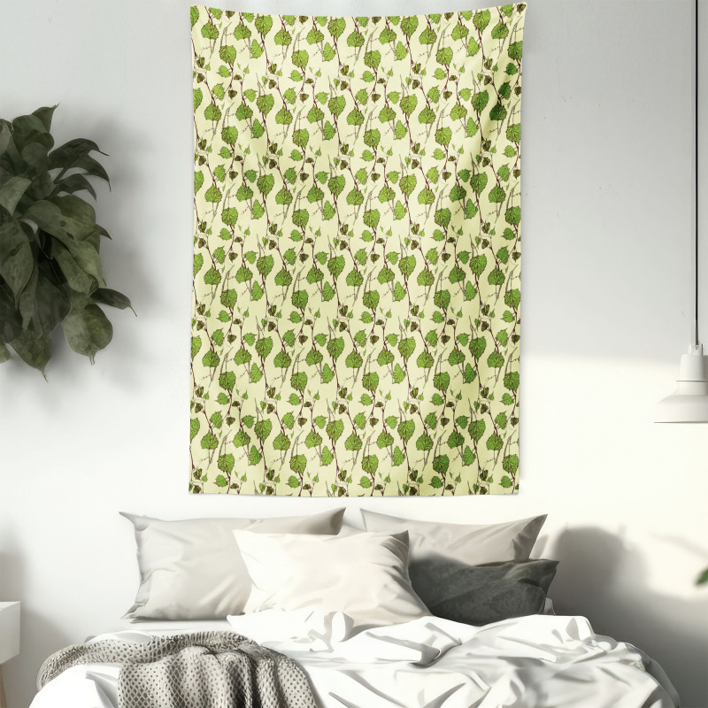 Grapevine Leaves Pattern Tapestry