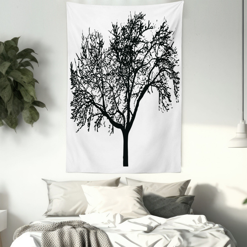 Bare Branches Silhouette Art Tapestry