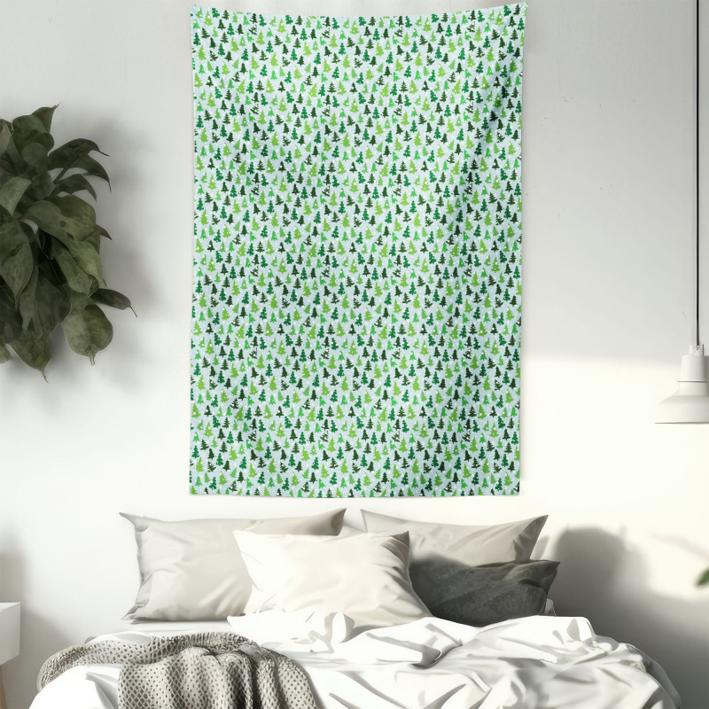 Green Silhouettes Tapestry