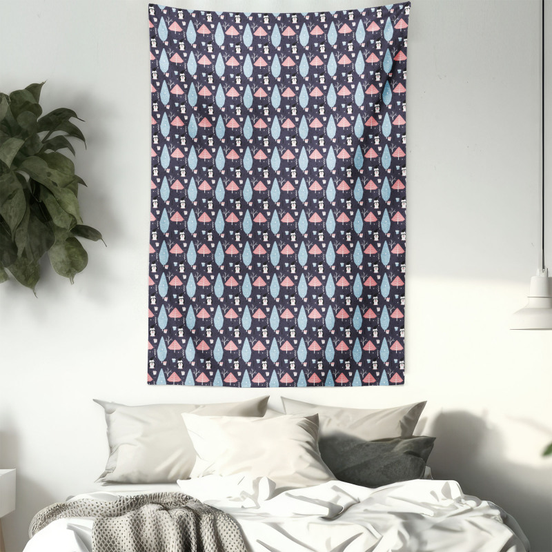 Penguins Boxes Trees Tapestry