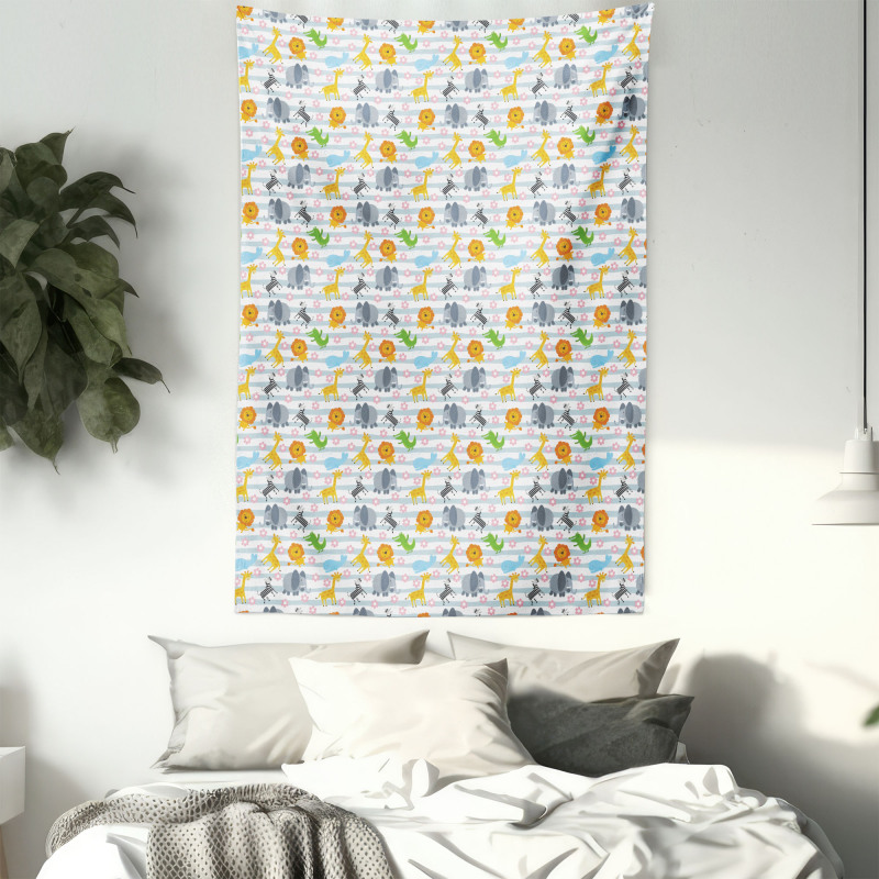 Friendly Zoo Characters Tapestry