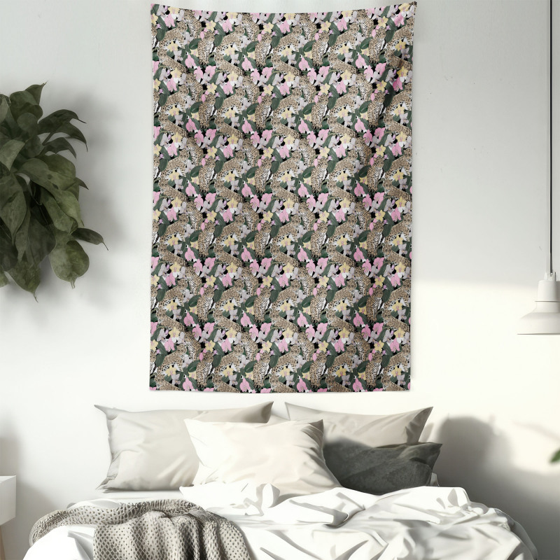 Exotic Orchids Jaguars Tapestry