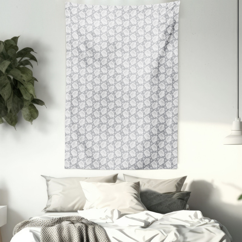 Greyscale Rose Blooms Tapestry