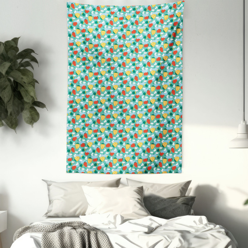 Doodle Fruit Pattern Tapestry