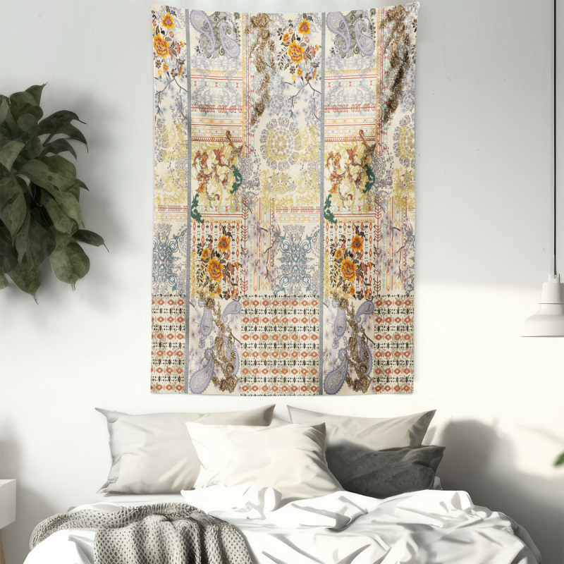 Ethnic Floral Composition Tapestry