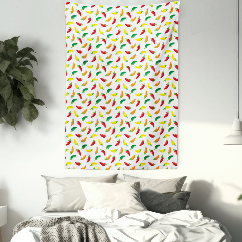 Chili Pepper Pattern Vegan Tapestry