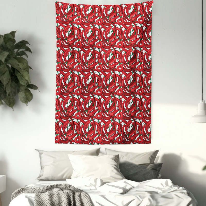Pattern of Chili Peppers Tapestry