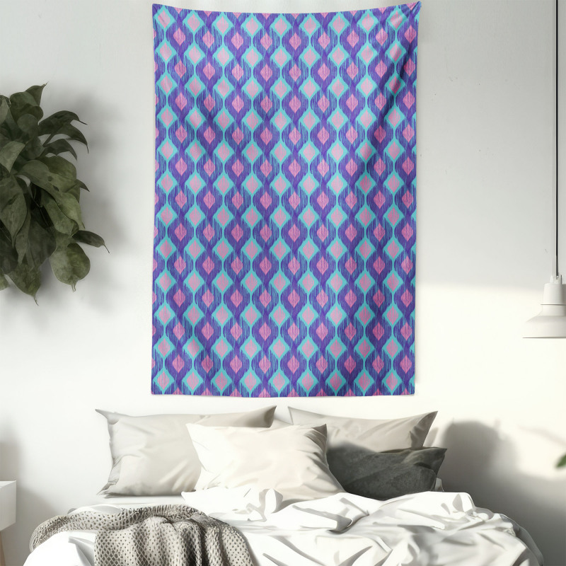 Tribal Abstract Ogee Shapes Tapestry