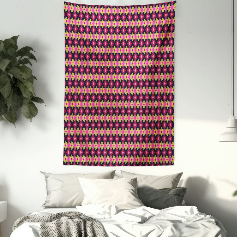 Bohemian Style Diamond Motifs Tapestry