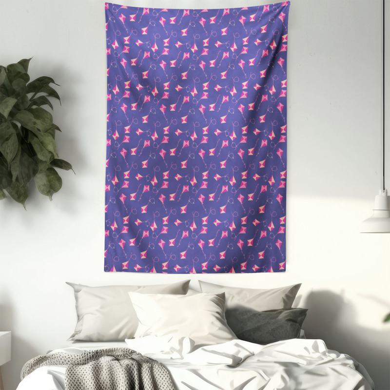 Pink Tone Kite Pattern Summer Tapestry