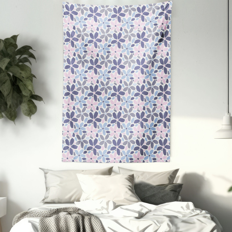 Polygonal Pastel Tone Petals Tapestry