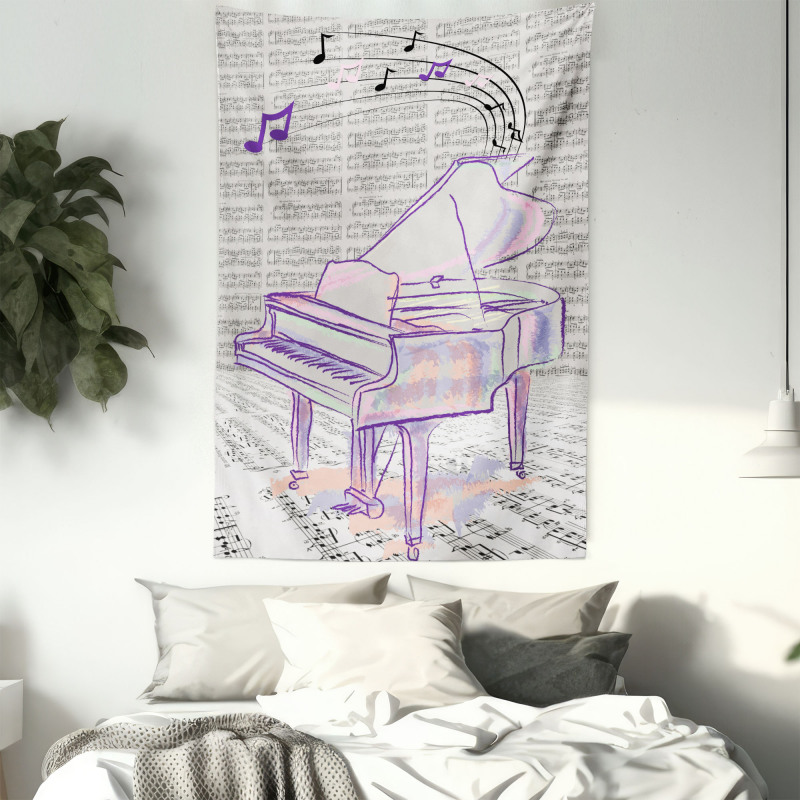 Hand Drawn Doodle Musical Tapestry