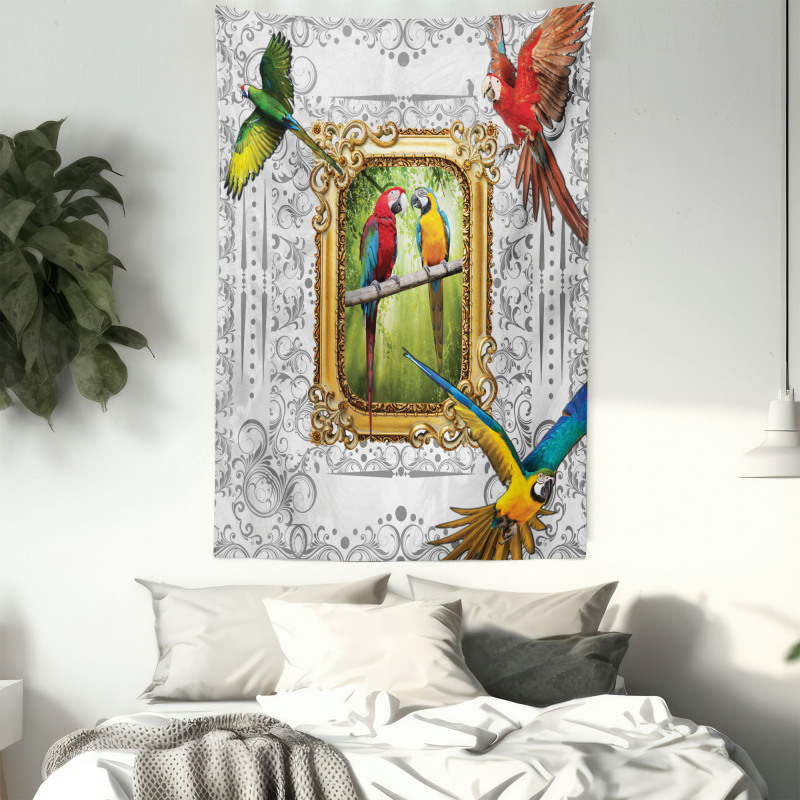 Exotic Colorful Birds Image Tapestry