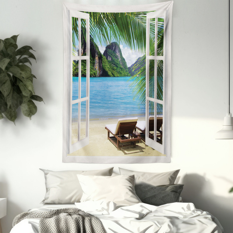 Palms and Ocean Summer Tapestry