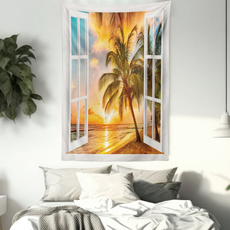 Sea Ocean Palms Scenery Tapestry