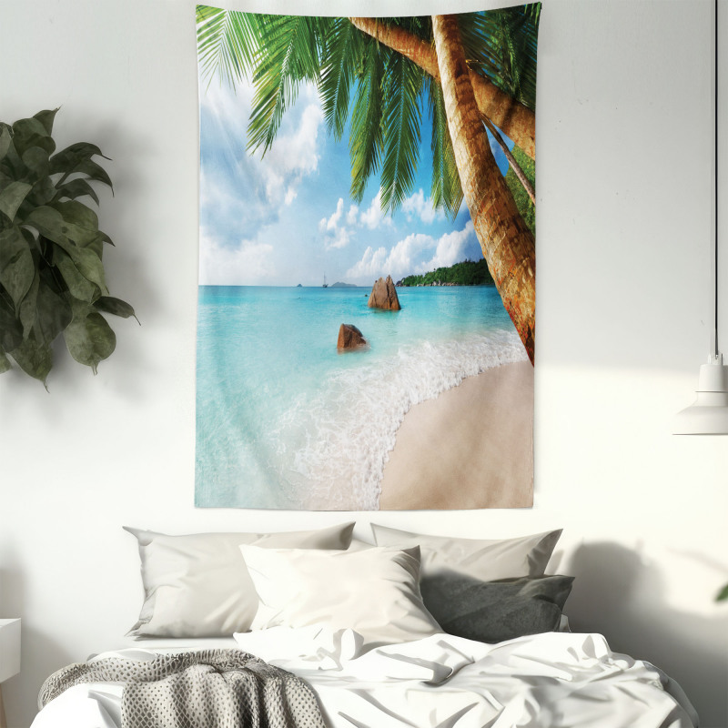 Exotic Palm Tree Ocean Tapestry