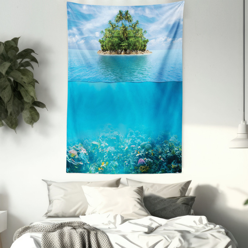 Small Island in Ocean Tapestry