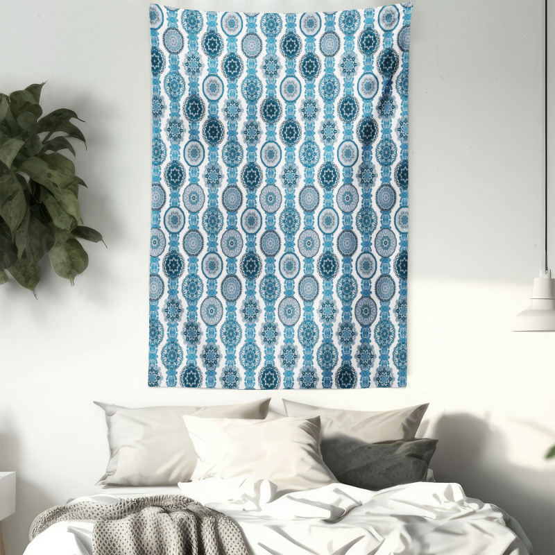 Oriental Motif Vertical Line Tapestry