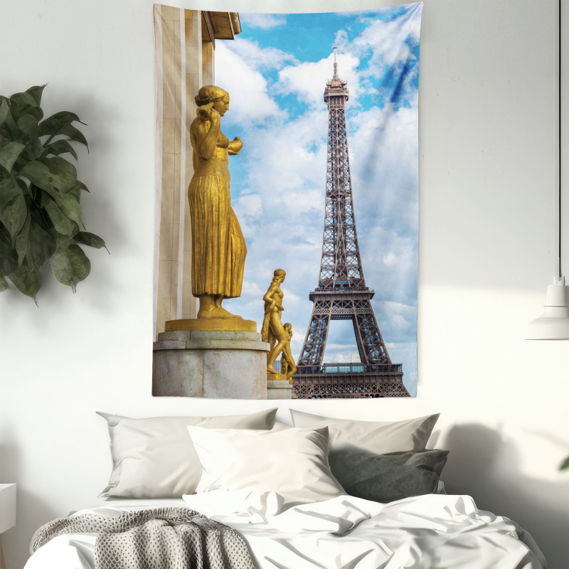 Antique Sculptures Eiffel Tapestry